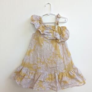 Janie and Jack Dress Girls Sz 4 Yellow Floral Girly